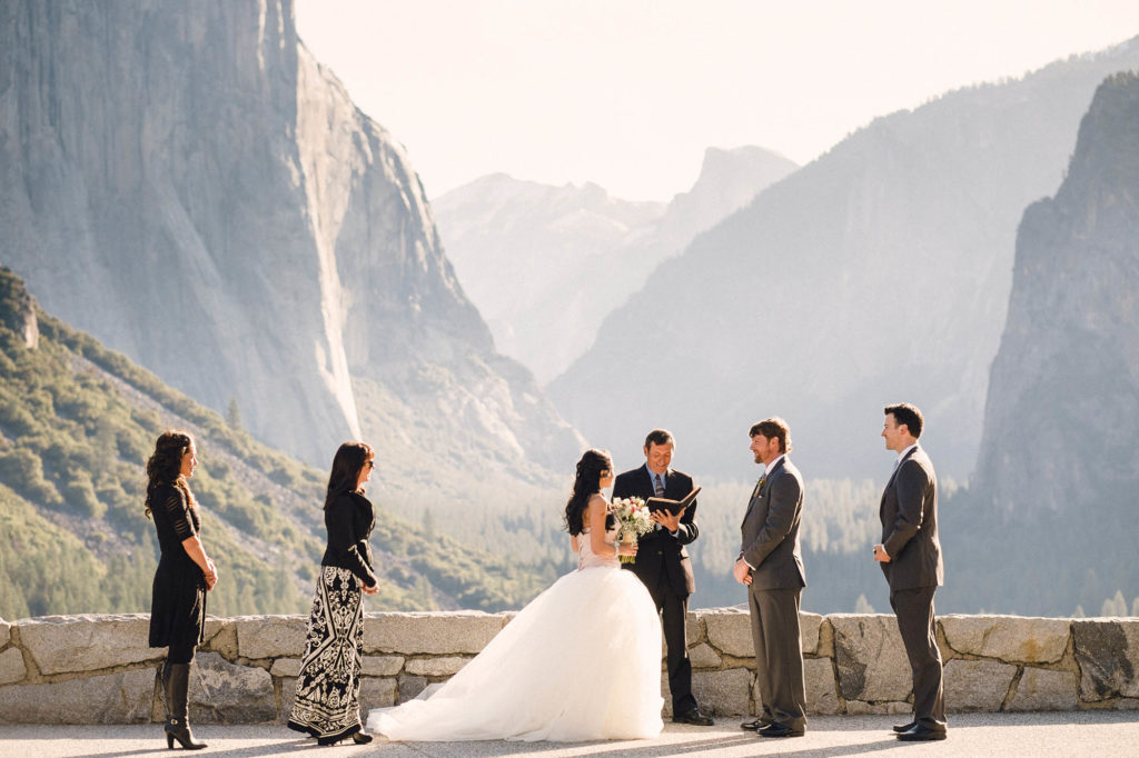 Intimate Yosemite wedding at Tunnel View