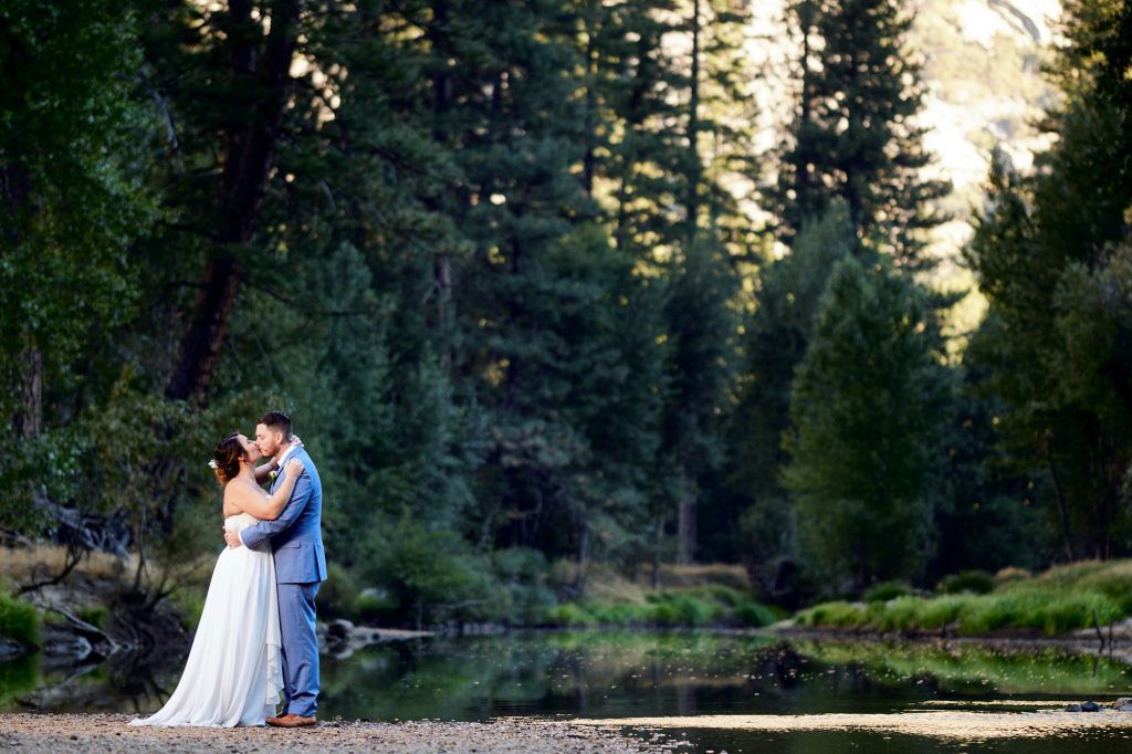 Sunrise Elopement in Yosemite River