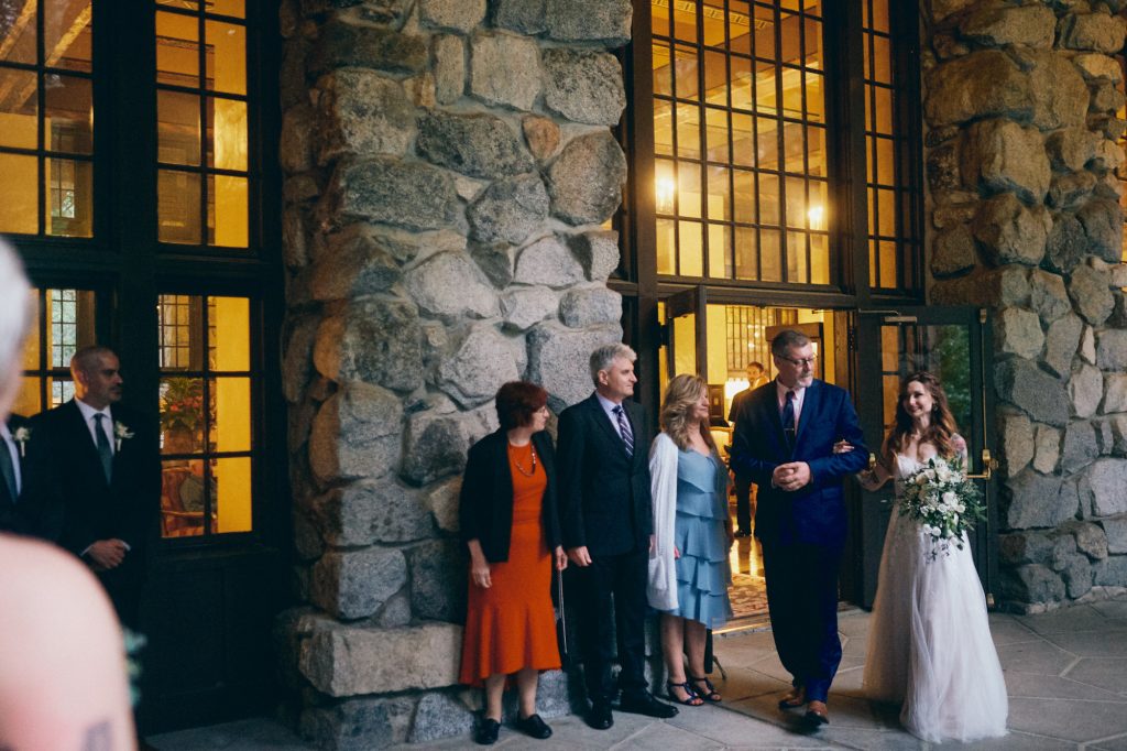 Intimate wedding in Mural Room at Majestic Hotel Yosemite