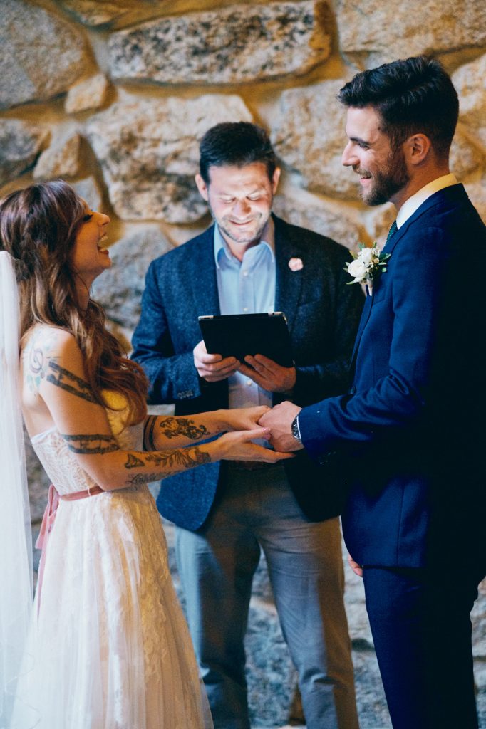 Intimate wedding in Mural Room at Majestic Hotel Yosemite