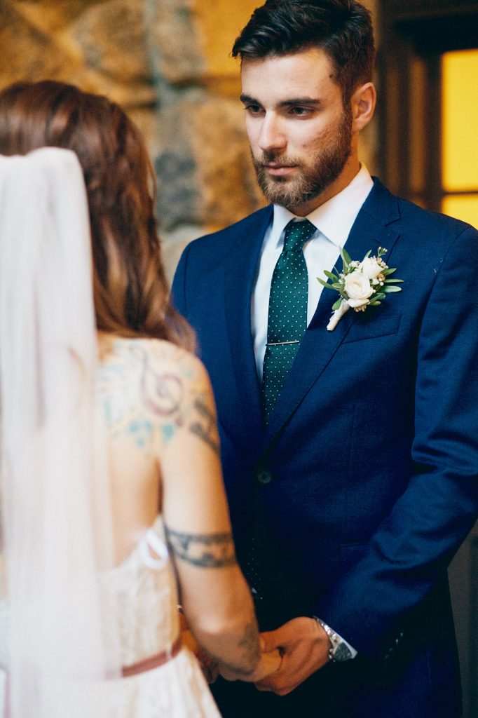 Intimate wedding in Mural Room at Majestic Hotel Yosemite