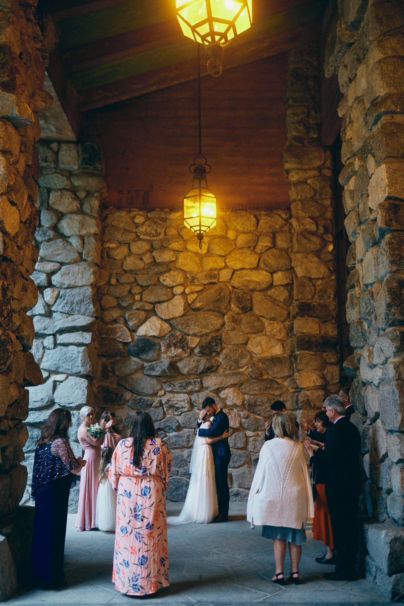 Intimate wedding in Mural Room at Majestic Hotel Yosemite