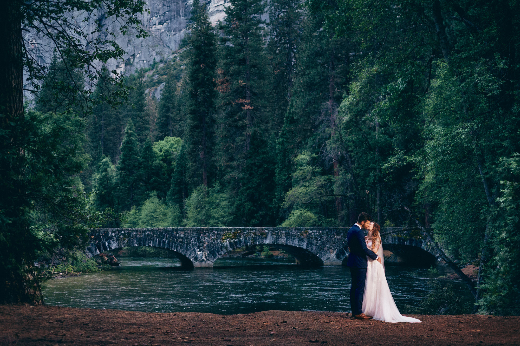 Intimate wedding in Mural Room at Majestic Hotel Yosemite