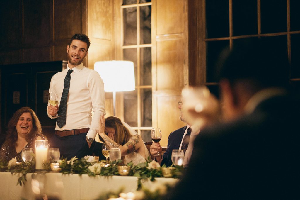Intimate wedding in Mural Room at Majestic Hotel Yosemite