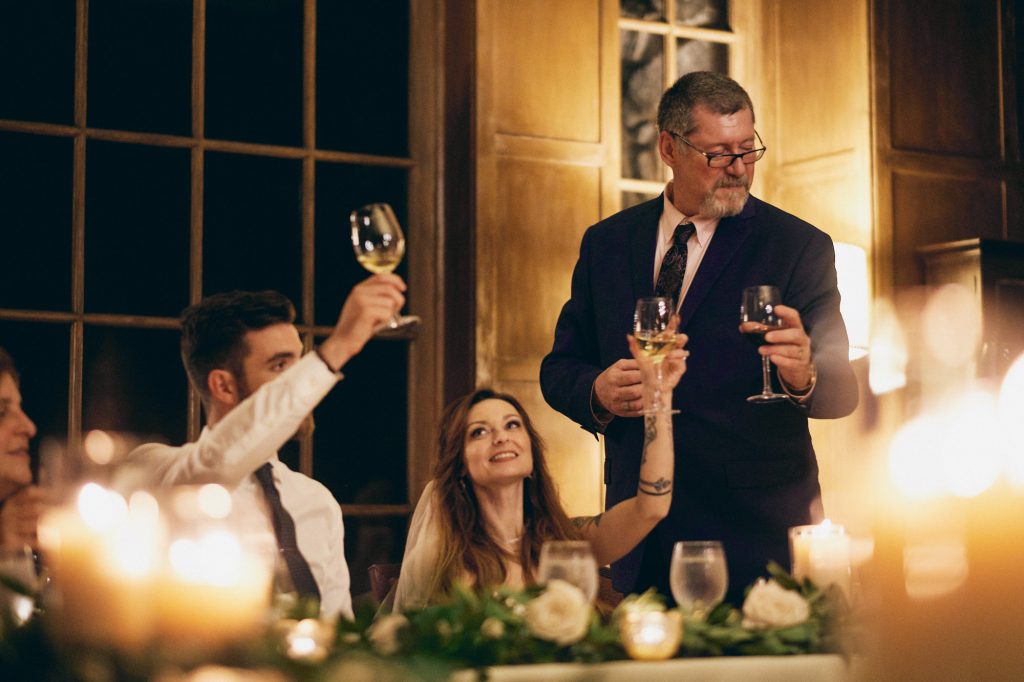 Intimate wedding in Mural Room at Majestic Hotel Yosemite