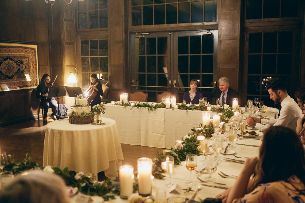 Intimate wedding in Mural Room at Majestic Hotel Yosemite