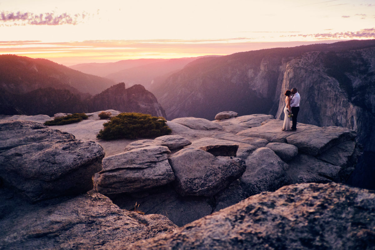 Taft Point Elopement at Sunset in Yosemite